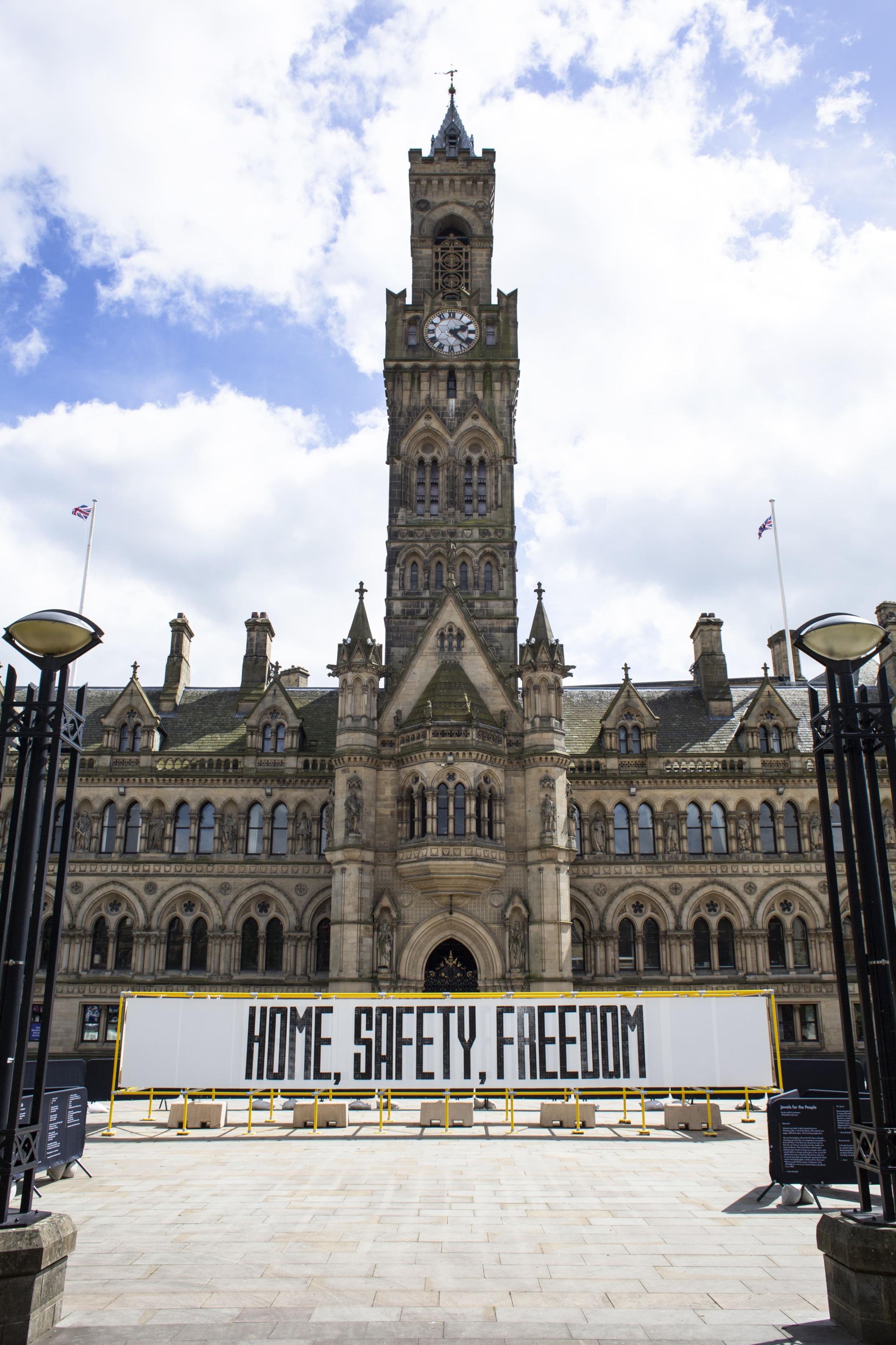 You Have No Idea What These Women Have Been Through To Achive These Three Words A Mural Created By A Group Of Recent Migrants From Community Group Biasan Displayed In The Centre Of Bradford 